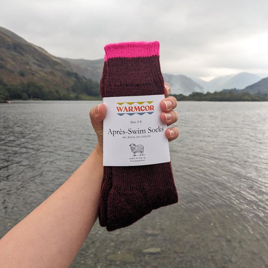 British Wool Socks - Heather and Hot Pink