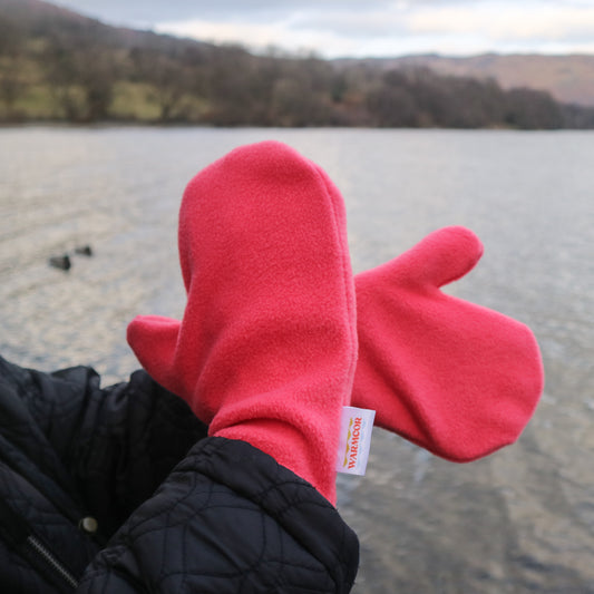 Fleece Mittens - Coral