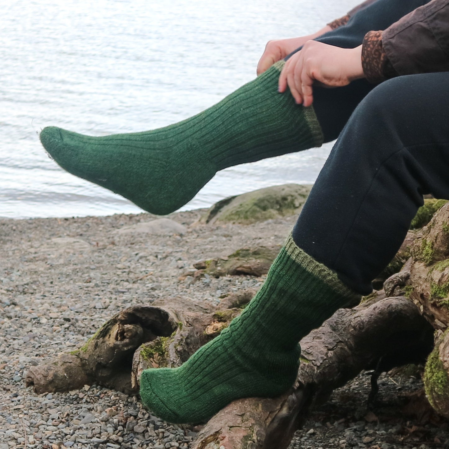 British Wool Socks - Forest and Fern Green