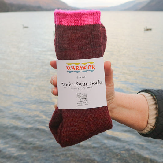 British Wool Socks - Heather and Hot Pink