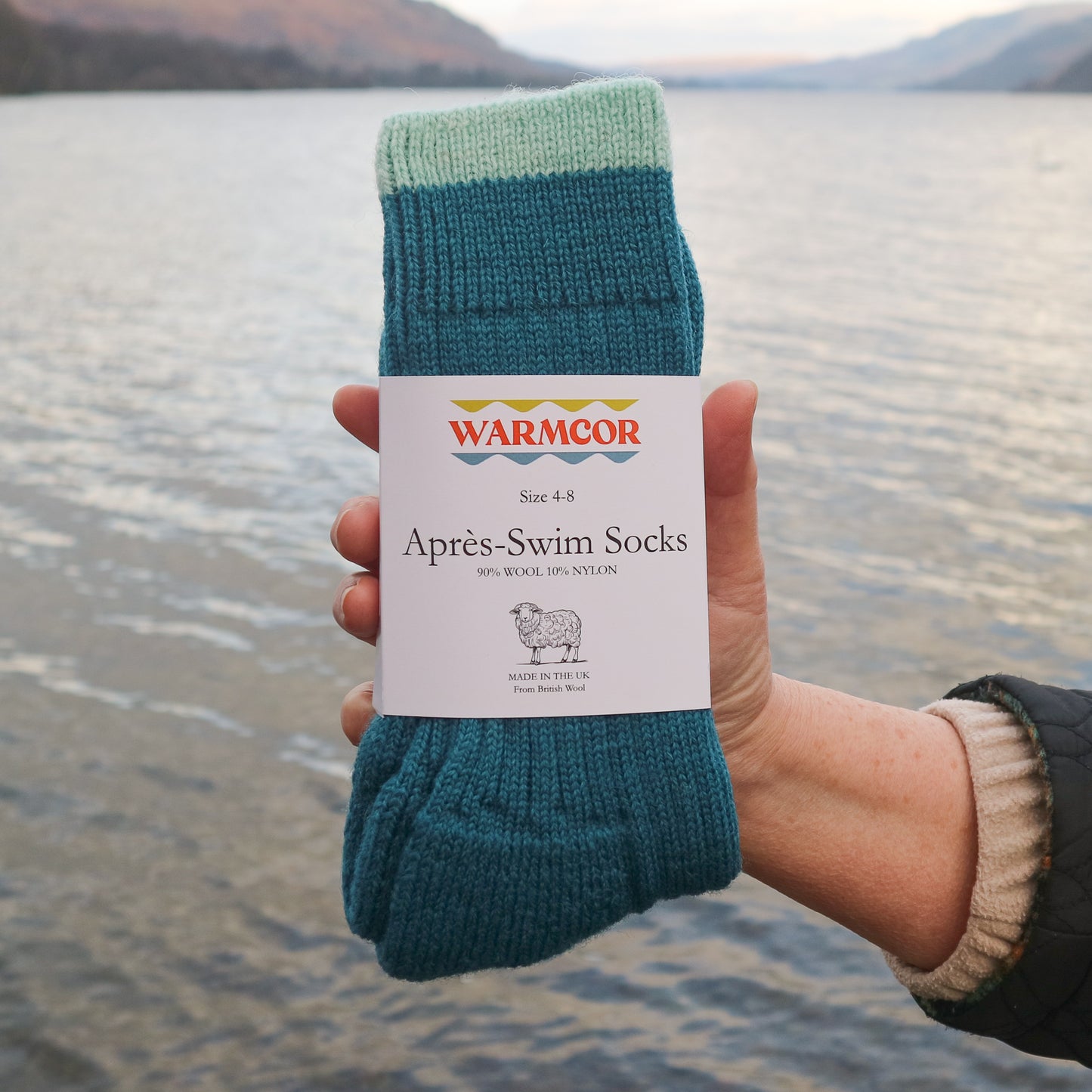 British Wool Socks - Teal and Kendal Mint